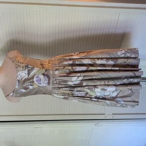 No Label Home Crafted Taupe Print Cotton Dress